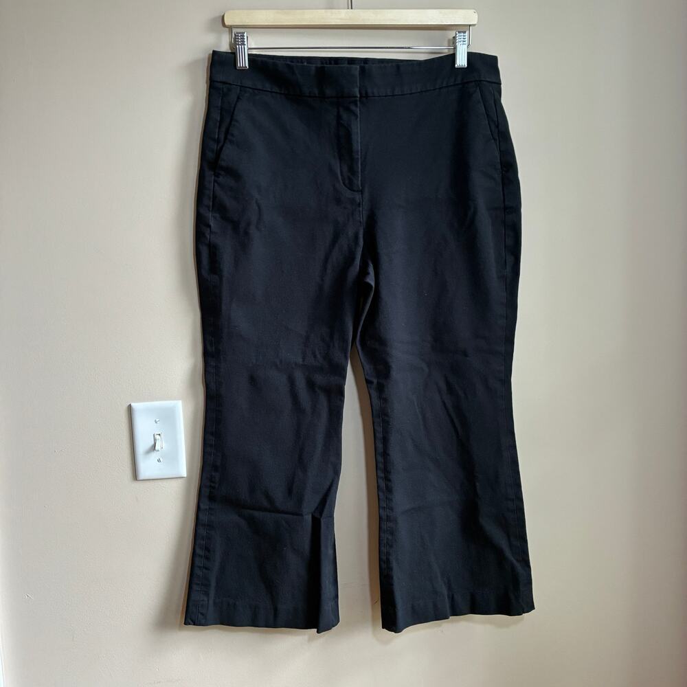 J.Crew Kelsey Pant black trousers women's size 12 cotton blend pockets sewn shut